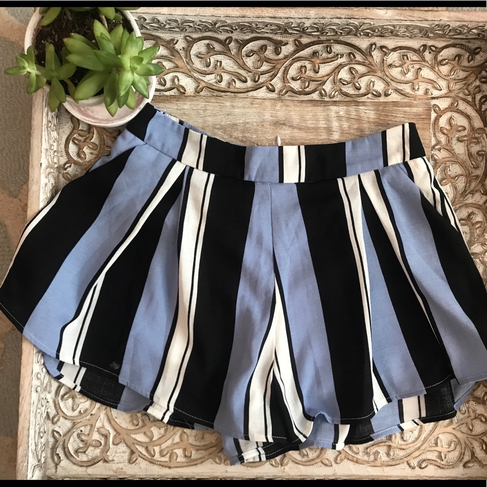 Striped Flowy Shorts
